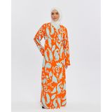 Me-Like Desenli Ev-Namaz Elbisesi - 00414 Turuncu - 46 - 48