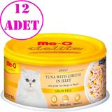 Me-O 12x80 gr Delite Jöle İçinde Ton Balıklı ve Peynirli Tahılsız Yetişkin Kedi Konservesi