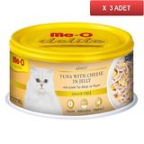 Me-O 3x80 gr Çoklu Paket Ton Balık ve Peynirli Tahılsız Kedi Maması
