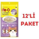 Me-O Creamy Deniz Tarağı ve Ton Balıklı Sıvı Kedi Ödülü 4 x 15 gr 12'li Paket