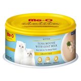 Me-O Delite Tahılsız Keçi Sütlü ve Ton Balıklı Yavru Konserve Kedi Maması 80 gr