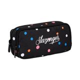 ME SLAZENGER 24438 İKİ BÖLMELİ QUEN BLACK BUBBLE RENKLİ PUANTİYELİ SİYAH ALEM ÇANTASI