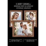 Me you 3 Adet 30x40 Çerçeve - Mdf Çerçeve - Fotoğraf Çerçevesi - A3 Poster Çerçevesi