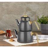 Mea Concept Monde Emaye Gri Çaydanlık Takımı