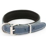 Meander Pet Supplies - Deri Köpek Tasması | Pati Desenli - Mavi