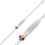 Meanyou NİDAM BUTİK DMR Elegance DMR Elegance Gümüş Renkli Yonca Plaka Çocuk Bileklik