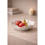 MEAS Minimal Dalga Form Meyvelik Kase 22 cm | Modern Dekoratif Bowl | Siyah & Beyaz