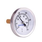 MEASUREMAN Sıcak Su Bi-Metal Termometre, 2-1/2" Kadran, 1-3/4" Kurşunsuz Pirinç Gövde, Aralık 0-250 derece F/-20-120 derece C,%2 Hassasiyet, Ayarlanabilir, 1/2" NPT Arka Montaj