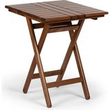 Mebel Stil Atina Katlanır Masa 60X60 Ceviz Renk Dış Mekan Kare Ahşap 2 Kişilik Kullanım İçin