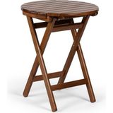Mebel Stil Buzludja Katlanır Masa 60CM - Dış Mekan Yuvarlak Ahşap Bahçe, Balkon Masası - Ceviz
