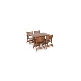 mebel stil London Takım (Masa 80x120) - Katlanır, Ahşap Bahçe, Teras, Balkon Takım