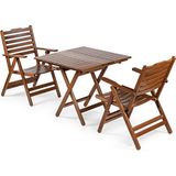 Mebel Stil Madrid - Atina Balkon Takım (Masa 70X70) - Katlanır, Ahşap Bahçe, Teras, Balkon Takım - Ceviz