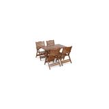 mebel stil Madrid Takım (Masa 80x120) - Katlanır, Ahşap Bahçe, Teras, Balkon Takım
