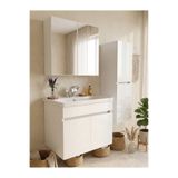 MEBELLİFE VİONA HAVLU DOLAPLI 65 CM SERAMİK LAVABOLU MDF AYNALI BANYO DOLABI