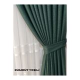 MebelPort Curtain Keten Fon Perde 1/3 Sık Pileli Korniş İçin Tek Kanat (30 RENK SEÇİMİ )