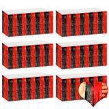 Mebiornt 6'lı Paket 29 x 250 cm Siyah Kırmızı Metalik Folyo Püsküllü Masa Eteği Afiş Tinsel Flama için Çelenk Geçit Şamandıraları Düğün Bebek Partisi Doğum Günü Mardi Gras Karnaval Parti Dekorasyonu