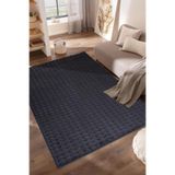 MEC Home Antrasit Bubble Peluş Halı - Yumuşak, Kaymaz Tabanlı, Makinede Yıkanabilir Salon Halısı (Farklı Boy Seçenekleri) (100x300)