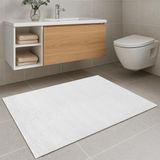 MEC Home Beyaz Banyo Paspası | Peluş Kaymaz Tabanlı | Yumuşak Doku | Makinede Yıkanabilir | 4 Ölçü (40x60 cm)