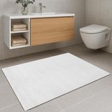 MEC Home Beyaz Banyo Paspası | Peluş Kaymaz Tabanlı | Yumuşak Doku | Makinede Yıkanabilir | 4 Ölçü (50x80 cm)