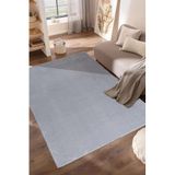 MEC Home Düz Gri Peluş Halı - Kaymaz Tabanlı, Yumuşak Dokulu, Makinede Yıkanabilir, Salon & Yatak Odası İçin - 11 Farklı Ölçü Seçeneği (80x200 cm)