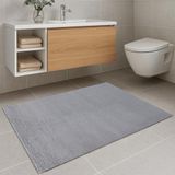 MEC Home Gri Peluş Banyo Paspası | Kaymaz Tabanlı, Yumuşak Doku | Makinede Yıkanabilir | 4 Farklı Ölçü Seçeneği (40x60 cm)