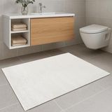 MEC Home Krem Banyo Paspası | Peluş Kaymaz Taban | Yumuşak Doku | Makinede Yıkanabilir | 4 Ölçü (40x60 cm)
