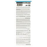 Mecanorma Harfler Transfer Şablon Letraset PF 126 5.8 mm