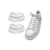 MECE SPOR 120 Cm Beyaz Yassı Spor Ayakkabı Bağcığı, Çift Katmanlı Örgülü Sneakers Bağcık, 1 Çift