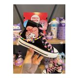 MECH BUTİK Baskılı Boncuk Ve Halhal Süslemeli Siyah Bilekli Kız Çocuk Spor Ayakkabı Sneaker