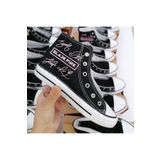 MECH BUTİK Blackpink Baskılı Siyah Bağcıklı Bilekli Spor Ayakkabı Sneaker