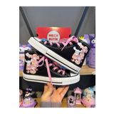 MECH BUTİK Kuromi ve Arkadaşları Balon Baskılı Siyah Bilekli Spor Ayakkabı Sneaker