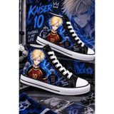 MECH BUTİK Unisex Anime Baskılı Siyah Bilekli Keten Spor Ayakkabı Sneaker