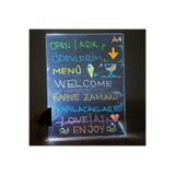 Mechabau Yaz Sil Işıklı Neon Tabela Kalemli Pilli Yazı Tahtası Işıklı Yazı Panosu LED Tabela A4