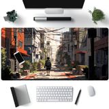 Mechanical Cattle Japonya Sokak Sırt Çantası Genç XL Mouse Pad Büyük Cesur Kahverengi Masa Matı Masa Masaüstü Bilgisayar Kurulum Organizatörleri için Büyük Mouse Pad Ev Masa Oyun Dekoru Büyük Mouse Pad Mat 80 x 39 cm