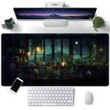 Mechanical Cattle Yeşil Bitkiler Masa Matı Sevimli Kedi Lofi Estetik Masa Pedi Anime Büyük Oyun Mouse Pad Tam Masa Mousepad XXL Genişletilmiş Fare Klavye Mat Masaüstü Mat Sevimli Masa Dekoru Kadınlar için 70 cm x 40 cm