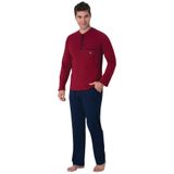 Mecit 2904 Bordo%100 Pamuk Erkek Büyük Beden Pijama Takımı