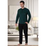 Mecit 2904 Yeşil%100 Pamuk Erkek Büyük Beden Pijama Takımı