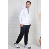 Mecit 2975 Bordo %100 Pamuk Kapüşonlu Spor Model Büyük Beden Erkek Pijama Takımı