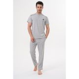 Mecit 2981 Gri Büyük Beden Kısa Kollu Erkek Pijama Takımı