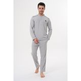 Mecit 2982 Gri Büyük Beden Uzun Kollu Erkek Pijama Takımı - XL