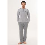 Mecit 2998 Gri Selanik Kumaş Kışlık Erkek Pijama Takımı