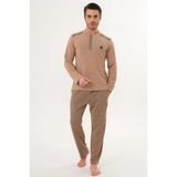 Mecit 2998 Kahve Selanik Kumaş Kışlık Erkek Pijama Takımı