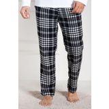 Mecit 3026 Beyaz Ekoseli Erkek Kalın Tek Alt Pijama