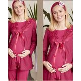 Mecit 5006 Hamile Lohusa Pijama Sabahlık 3lü Takım