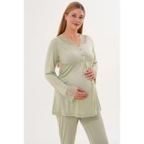 Mecit 5808 Yeşil Hamile Lohusa Pijama Takımı