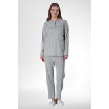 Mecit 6021 Gri Kadın Büyük Beden Pijama Takımı