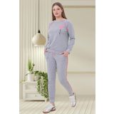 Mecit 6200 Bayan Gri Spor Uzun Kollu Pijama Takımı