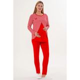Mecit 6303 Kırmızı Likralı Spor Hamile Lohusa Pijama Takımı