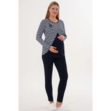 Mecit 6303 Lacivert Likralı Spor Hamile Lohusa Pijama Takımı