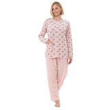 Mecit 6315 Pudra Kadın Boydan Düğmeli Büyük Beden Pijama Takımı